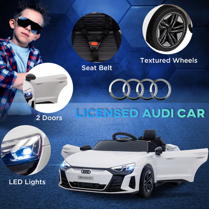 Audi RS e-tron GT 12V Kids Electric Ride-On Car with Remote Control - White