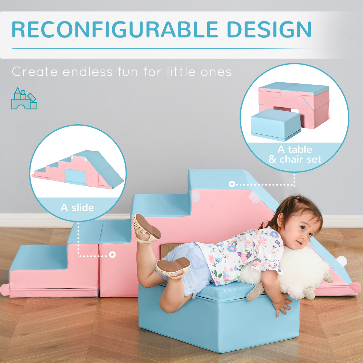 Climb & Play: 2-Piece Soft Foam Baby Climber Block Set for Toddlers Ages 1-3