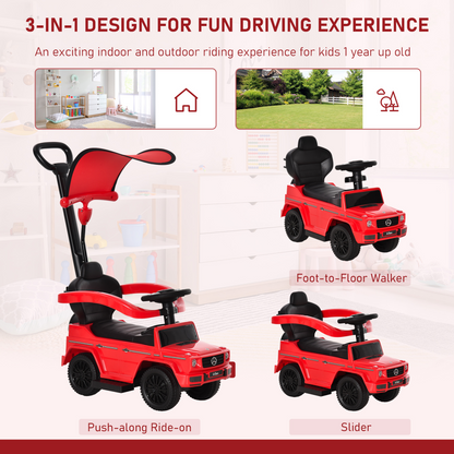 Premium Mercedes-Benz G350 3-in-1 Kids Ride-on Stroller Car - Red