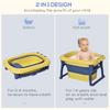 2-in-1 Foldable Baby Bathtub & Bath Stool for Infants to Toddlers - Yellow