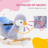 Animal Baby Rocking Horse Penguin Plush Musical Button w/32 Songs Wood