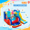 Kids Bouncy Castle with Slide Pool Trampoline Climbing Wall w/ Blower