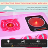38-Piece Children's Kitchen Play Set Realistic Sounds Lights Food Pink