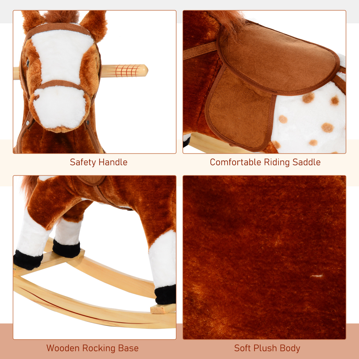 Neigh-Sounding Plush Rocking Horse Toy - Safe, Soft, and Adventure-Ready!