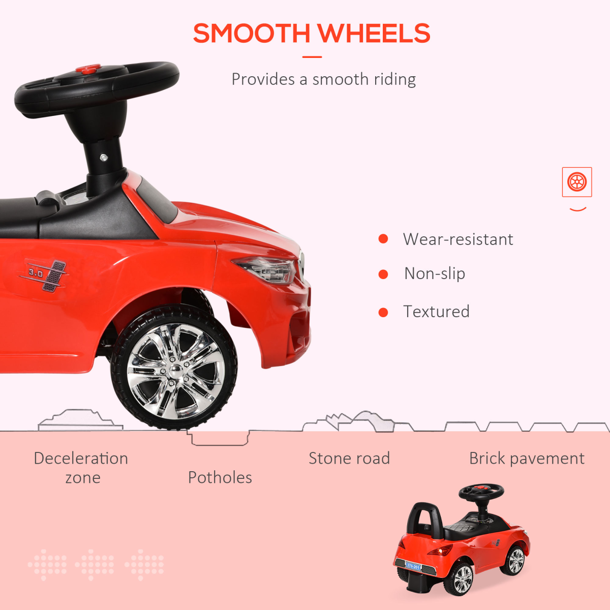 Red Ride-On Car Walker for Toddlers: Fun, Safe & Active Playtime Adventure!