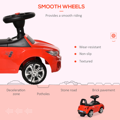 Red Ride-On Car Walker for Toddlers: Fun, Safe & Active Playtime Adventure!