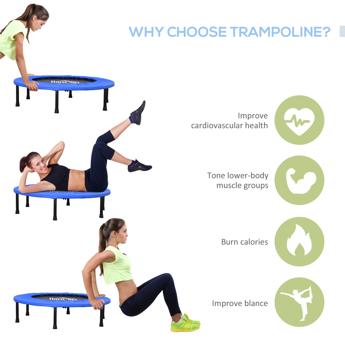 36" Mini Trampoline - Indoor/Outdoor Rebounder for Active Fun & Fitness!