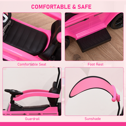Mercedes-Benz G350 Kids Ride-On Stroller: 3-in-1 Fun & Safety in Pink!
