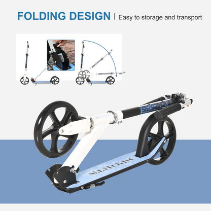 HOMCOM Foldable Kick Scooter - Adjustable Height for Kids, Lightweight Aluminum