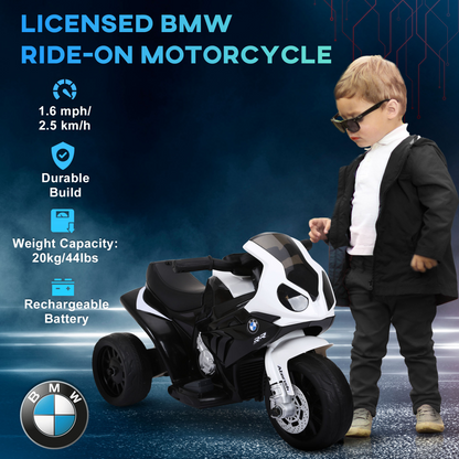 Electric Kids Ride on Motorcycle BMW Liscensed Headlights Music Black