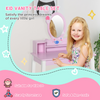 Kids Dressing Table and Stool Set Make Up Desk with Storage (Pink)
