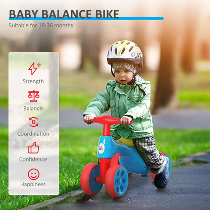 Baby Balance Bike Toddler Safe Training 4 Wheels Storage Bin Muti-Color