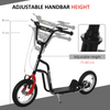 HOMCOM Adjustable Kids Kick Scooter with Inflatable Wheels - Black Style!