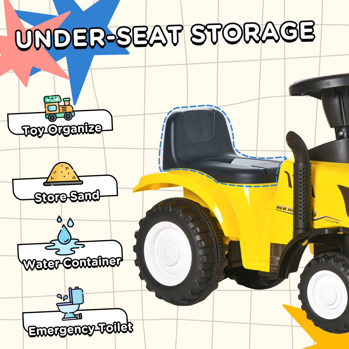Adventure Awaits: HOMCOM Ride-On Tractor Toddler Walker & Slider for 12-36 Months