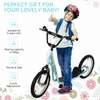 HOMCOM Kids Kick Scooter - Adjustable Blue, Inflatable Wheels, Safe & Smooth Ride