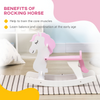 Kids Wooden Ride On Toy, Rocking Horse w/ Handlebar, Foot Pedal, Pink