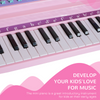 Mini Pink Piano Keyboard Set with Microphone & Stool for Creative Kids!