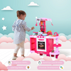38-Piece Children's Kitchen Play Set Realistic Sounds Lights Food Pink