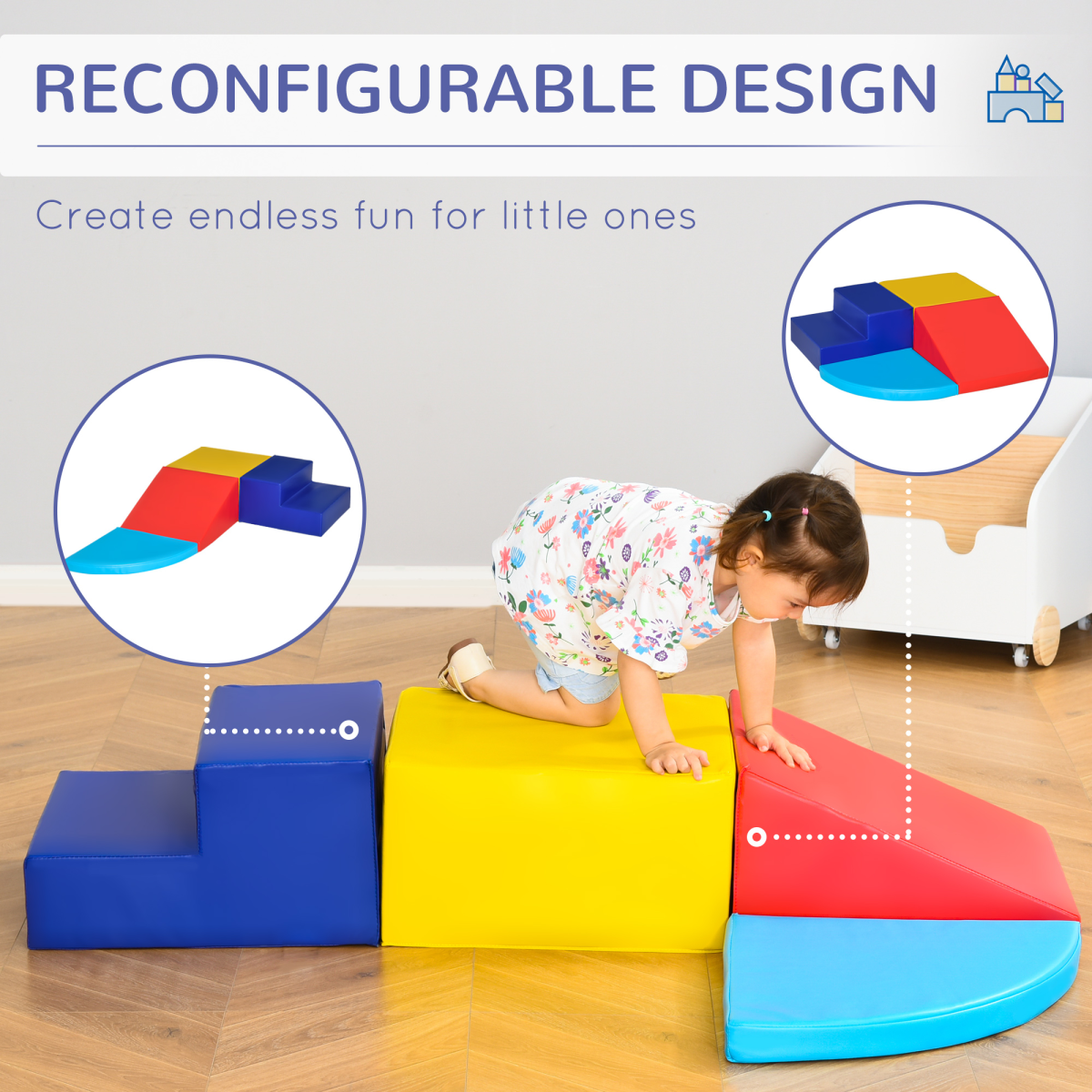 Soft Play Climbing Set - 4-Piece Foam Activity Toys for Toddlers