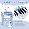HOMCOM 37-Key Kids Piano Set with Microphone & Stool - Fun Educational Music Toy