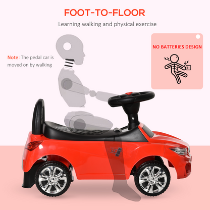 Red Ride-On Car Walker for Toddlers: Fun, Safe & Active Playtime Adventure!