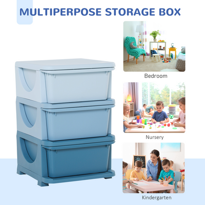 Colorful 3-Tier Kids Storage Tower - Safe, Stable & Versatile Drawer Unit