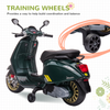 AIYAPLAY Vespa Licensed 12V Kids Electric Bike w/ 2 Training Wheels, Green