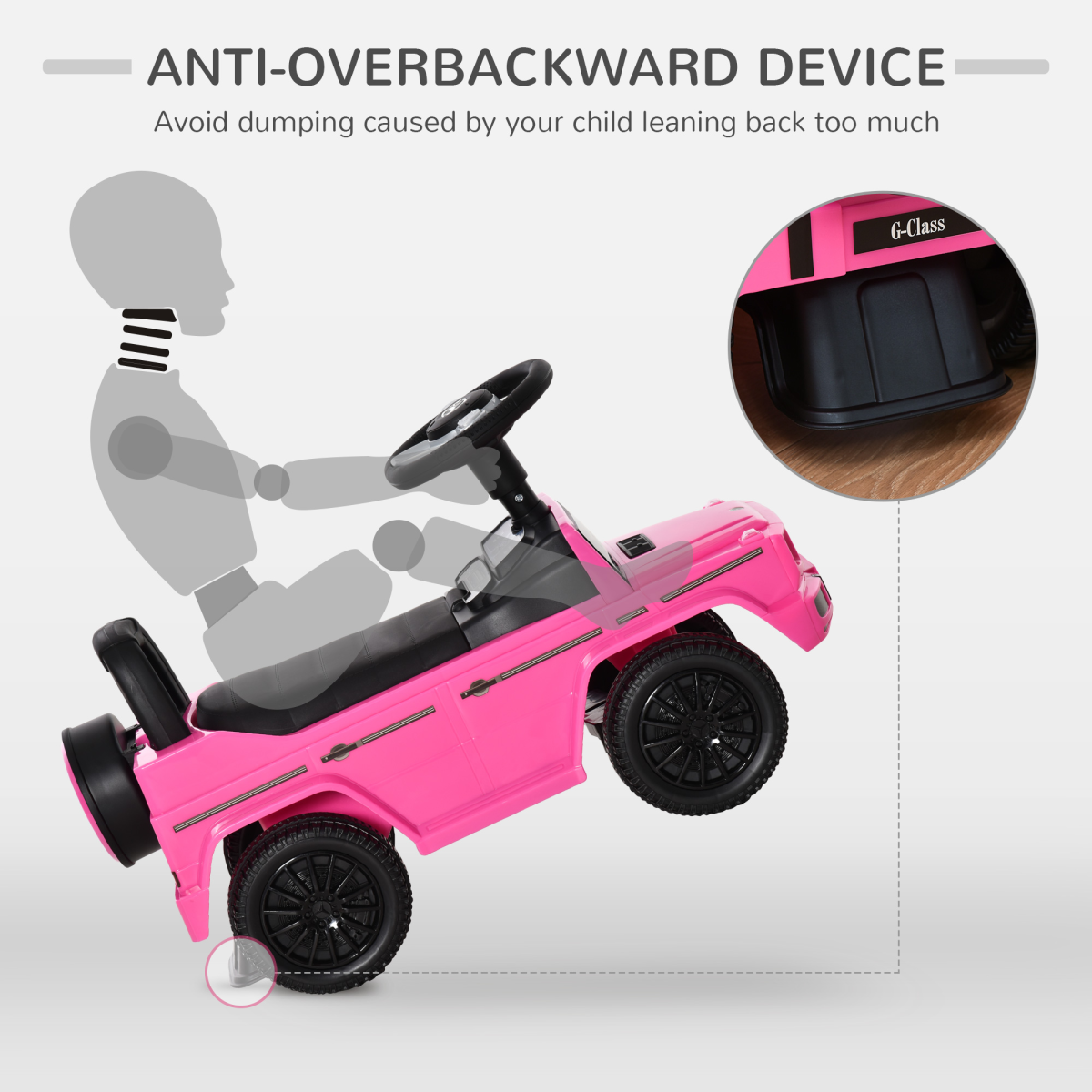 Pink Benz G350 Kids Ride-On Car with Under-Seat Storage & Realistic Horn