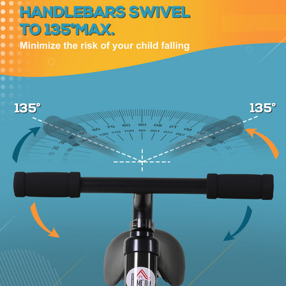 Kids Balance Training Bike Toy w/ Stabilizers For Child 2-5 Years Black