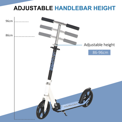 HOMCOM Foldable Kick Scooter - Adjustable Height for Kids, Lightweight Aluminum