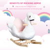 Kids Rocking Horse Ride On Swan Toy w/ Music Safety Seat for Toddler
