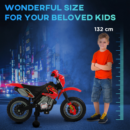 6V Kids Electric Motorbike Motorcycle Ride On for 3-6 Years Red HOMCOM