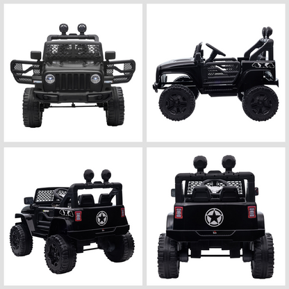 FunMax 12V Kids Electric Off-Road Ride-On Truck with Remote Control – Black