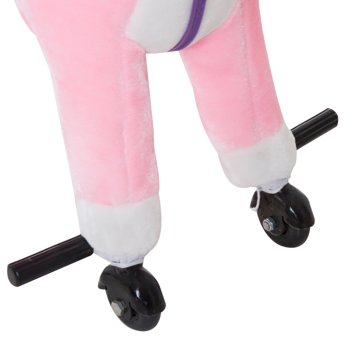 Wheeled Rocking Horse Ride on Rocker Children Riding Toy Plush Sound HOMCOM
