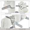Kids Plush Ride-On Rocking Horse with Plush Toy Sound Handle Grip HOMCOM