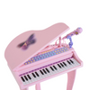 Mini Pink Piano Keyboard Set with Microphone & Stool for Creative Kids!