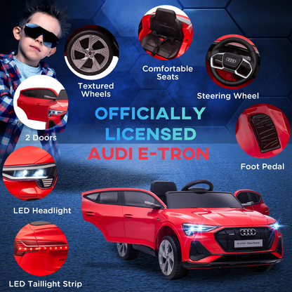 Licensed Audi E-tron 12V Kids Electric Ride-On Car with Remote, Lights & Music