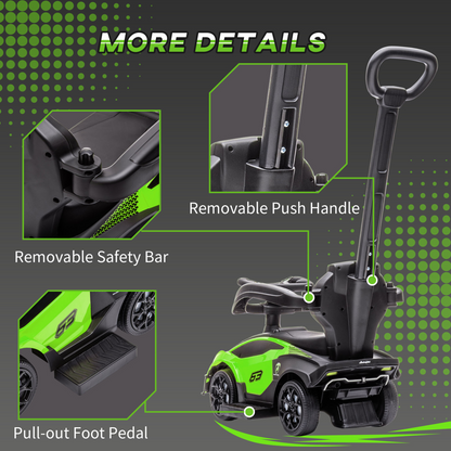 Lamborghini Essenza SCV12 2-in-1 Baby Ride-On & Push Car - Green Adventure!