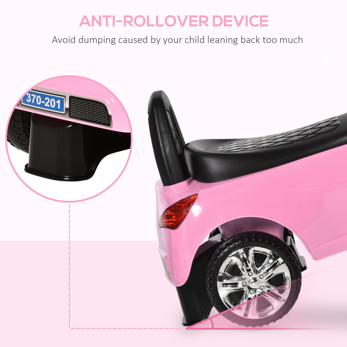 Stylish Pink Ride-On Car for Toddlers with Music, Lights & Storage