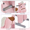 Kids Plush Ride-On Rocking Horse with Plush Toy Sound Handle Grip
