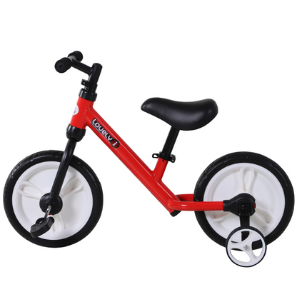 Kids Balance Training Bike Toy w/ Stabilizers For Child 2-5 Years Red HOMCOM