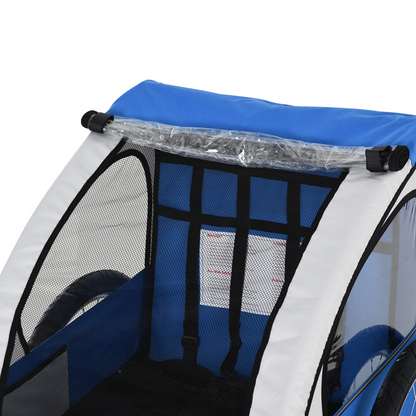 Adventure Buddy: 2-Seat Steel Frame Child Bike Trailer - Safe & Fun Rides!