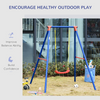 Metal Swing Set w/ Adjustable Rope A-Frame Stand Outdoor Playset Outsunny