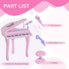 Mini Pink Piano Keyboard Set with Microphone & Stool for Creative Kids!