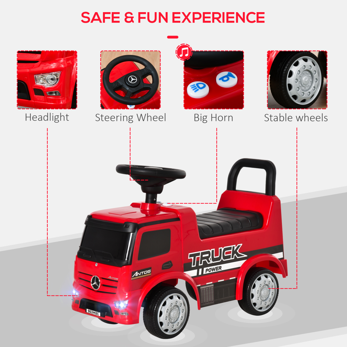 Mercedes 3-in-1 Kids Ride-On Car with Storage - Fun & Interactive Toy for Toddlers