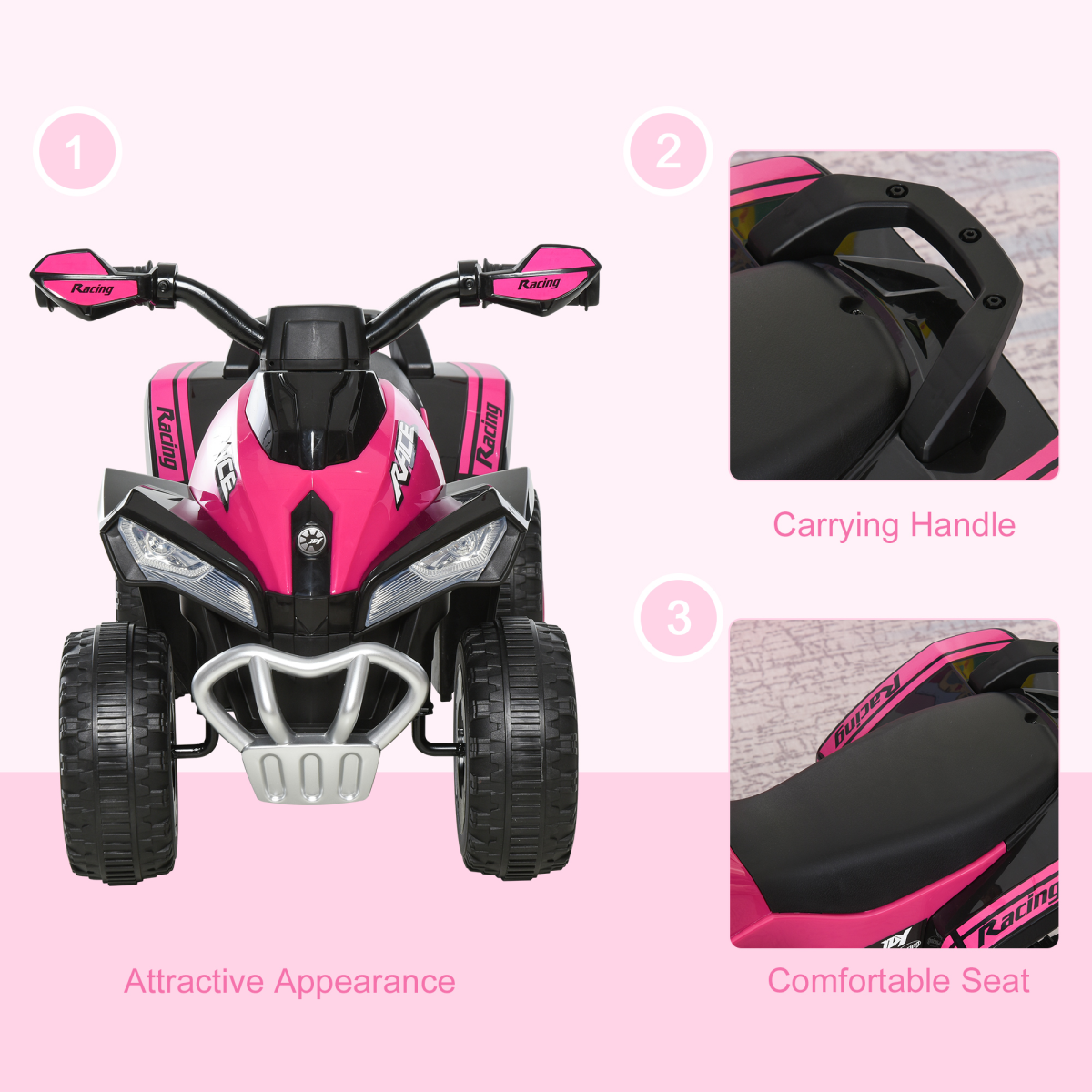 4 Wheel Quad Toddler Ride on Car Foot-to-Floor Sliding Walking Car