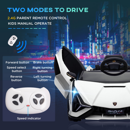 Lamborghini SIAN 12V Kids Electric Car Toy w/ Remote - Fun & Safe Driving!