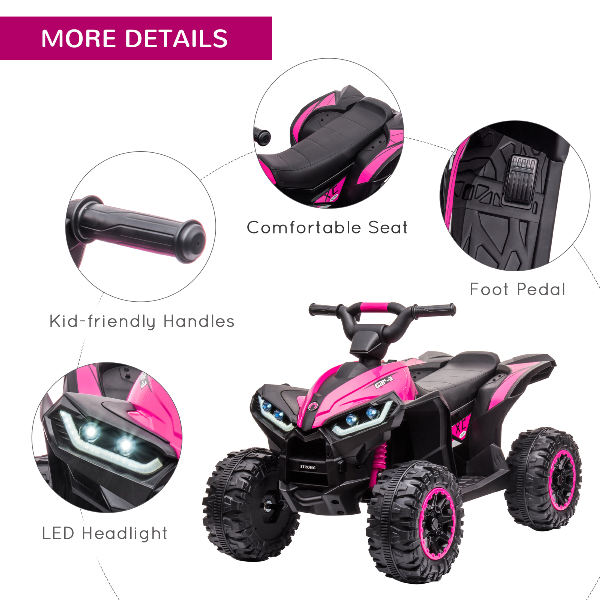 Adventure Awaits: HOMCOM 12V Kids Electric Quad Bike ATV - Pink Fun on Wheels!