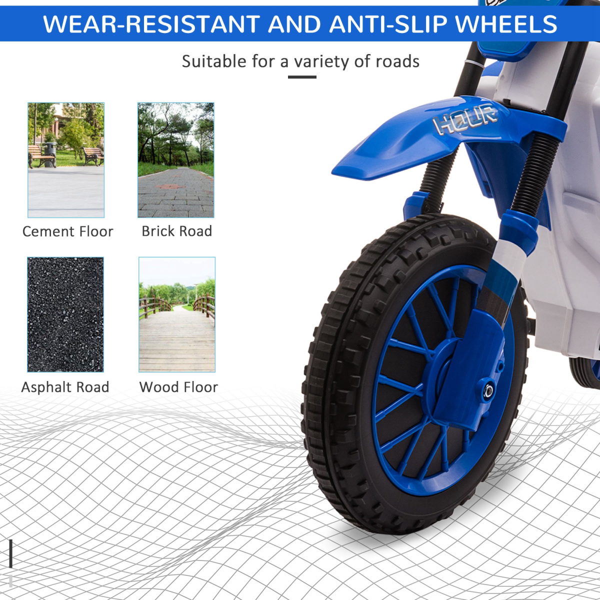 Kids 12V Electric Motorbike with Training Wheels - Safe & Fun Ride-On in Blue!