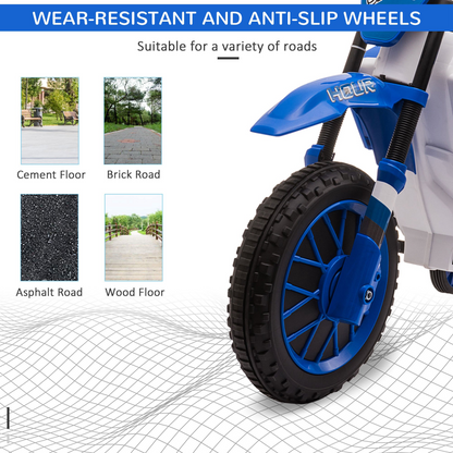 Kids 12V Electric Motorbike with Training Wheels - Safe & Fun Ride-On in Blue!